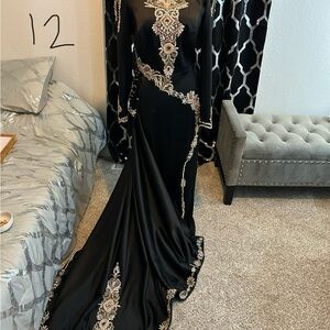 Elegant Black Embellished Gown
